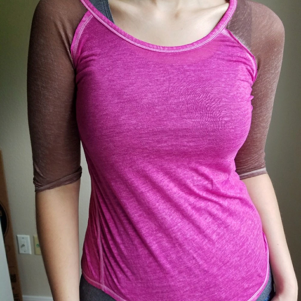 Pink & Brown Baseball Tee